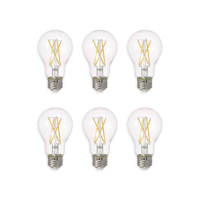 SYLVANIA LED TruWave Natural Series Light Bulb, 60W Equivalent, Efficient 8W A19, Medium Base, Dimmable, 800 Lumens, 2700K, Soft White, Clear - 6 Count (Pack of 1) (40806)