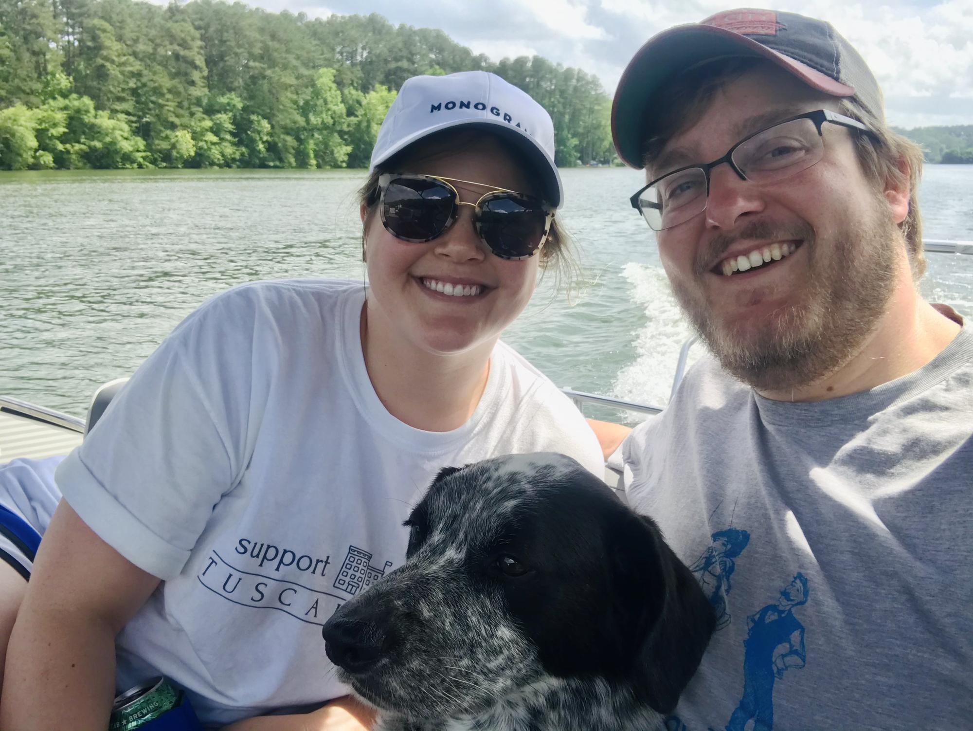One of our favorite things to do is enjoying the river with Tyler’s family in Rogersville. Buster enjoys it too :)