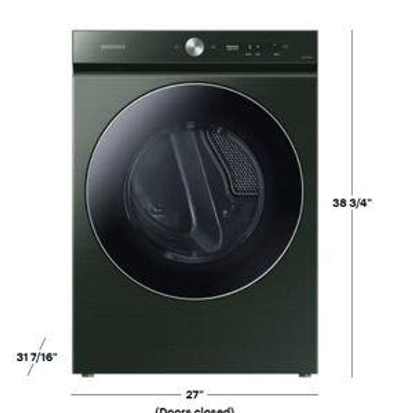 Samsung - BESPOKE 7.6 Cu. Ft. Stackable Smart Electric Dryer with Steam and AI Optimal Dry - Forest Green