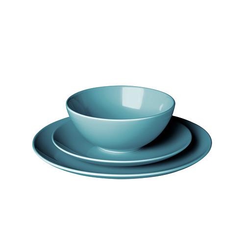 FÄRGRIK	18-piece dinnerware set, turquoise