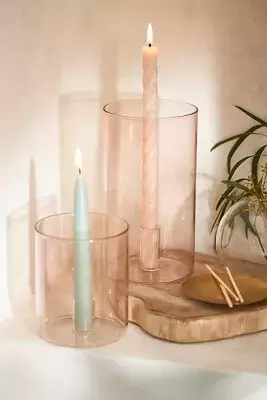 Glass Column Hurricane Taper Holder