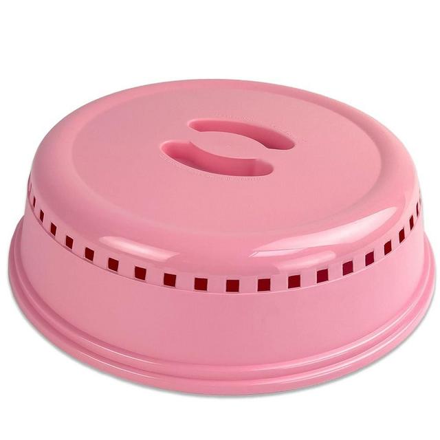 Crisp Pink Microwave Splatter Cover – Microwave Cover for Food, Plates & More – Splatter-Proof Microwave Lid & Accessories – Durable Food Cover for Microwave Oven – Easy-Clean Microwave Dish Cover