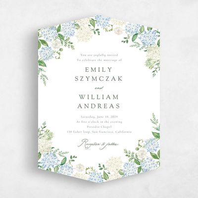 White Diamond Wedding Invitation - Speranza Portrait
