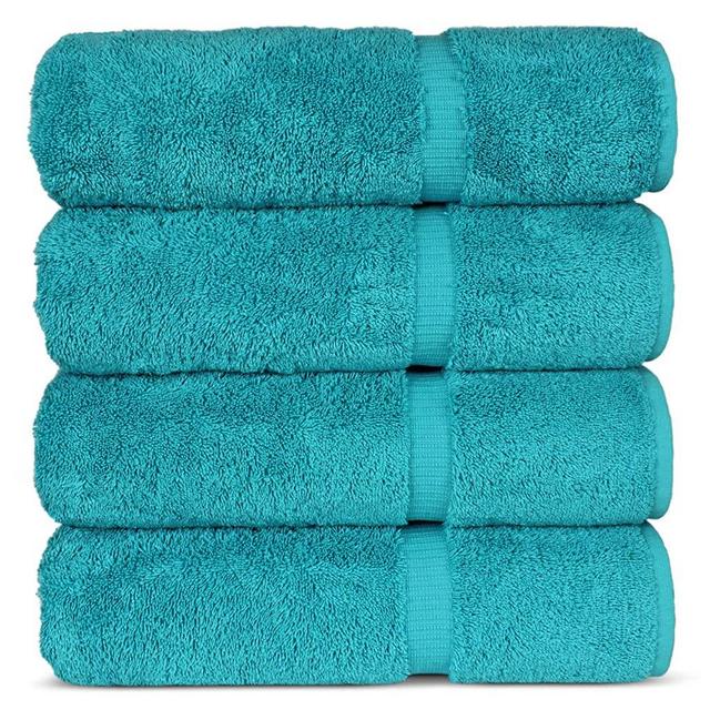 Chakir Turkish Linens Hotel & Spa Quality, Highly Absorbent 100% Cotton Turkish Towel Set (Bath Towel - Set of 4, Aqua)