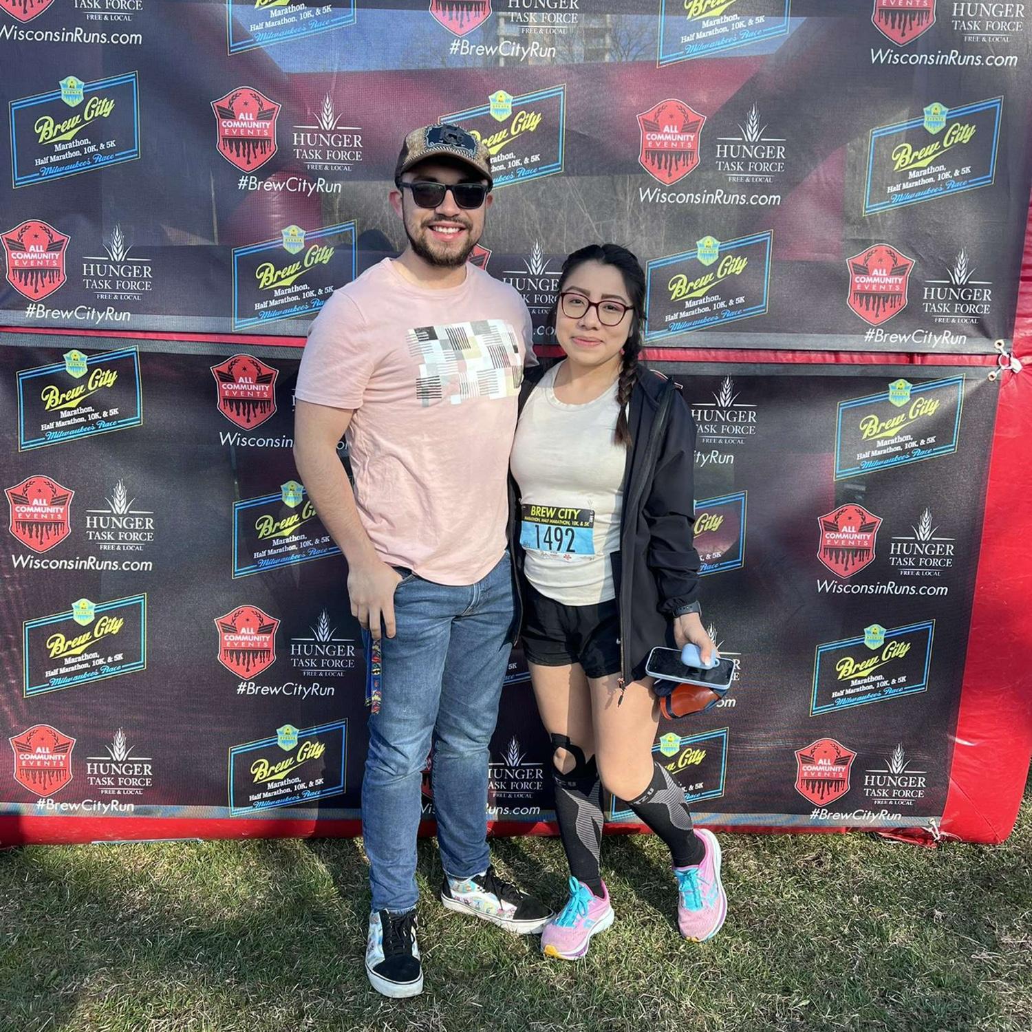 Arnold supporting Abby's race. Fun fact: This was the first time we held hands. Four months into the relationship :p