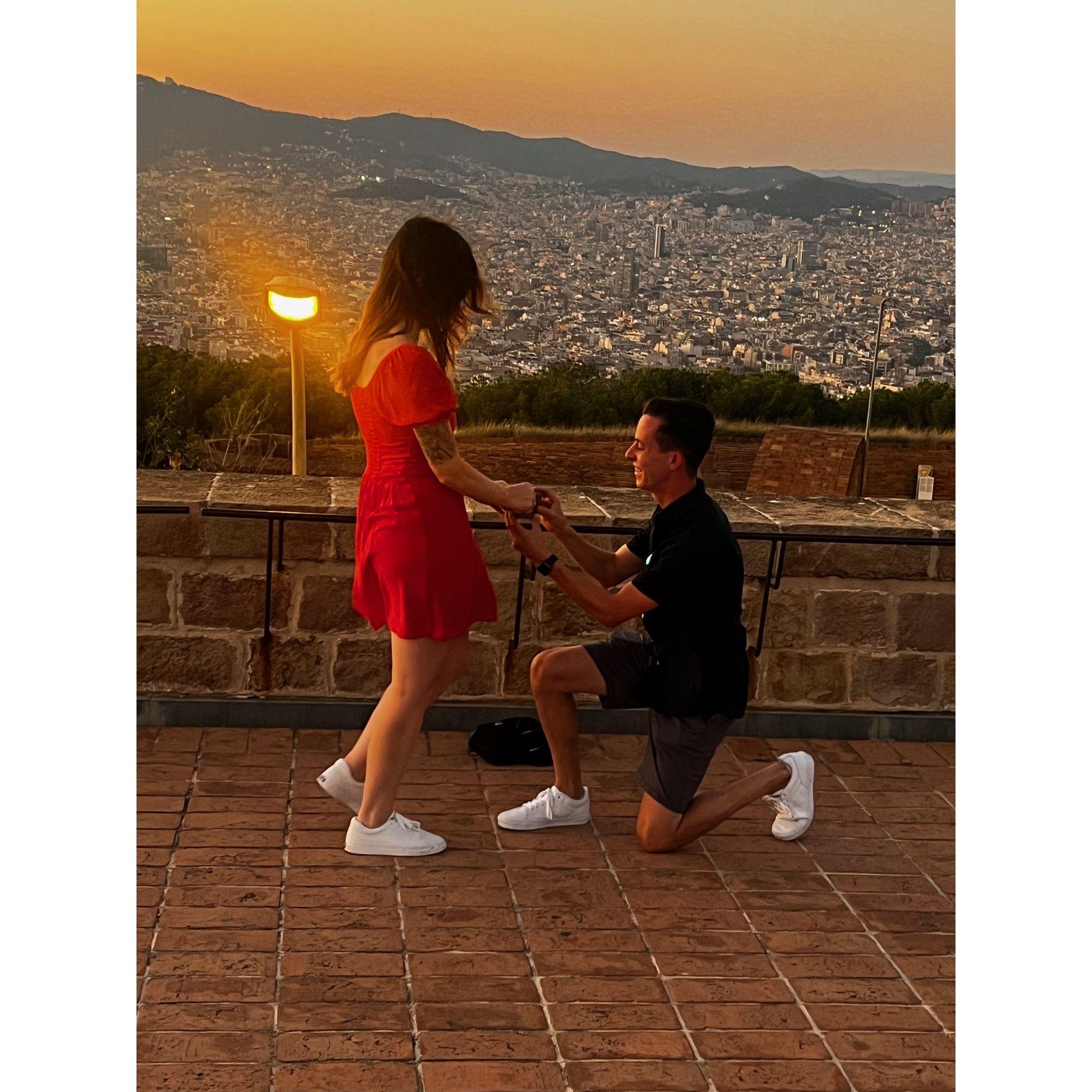 The night we got engaged on top of Montjuic Castle!