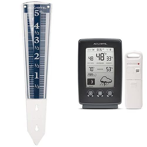 AcuRite Digital Weather Forecaster Bundle with Rain Gauge (00829) and Accessories