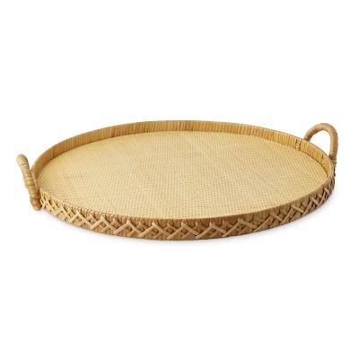 Biscayne Rattan Tray, Round, Natural