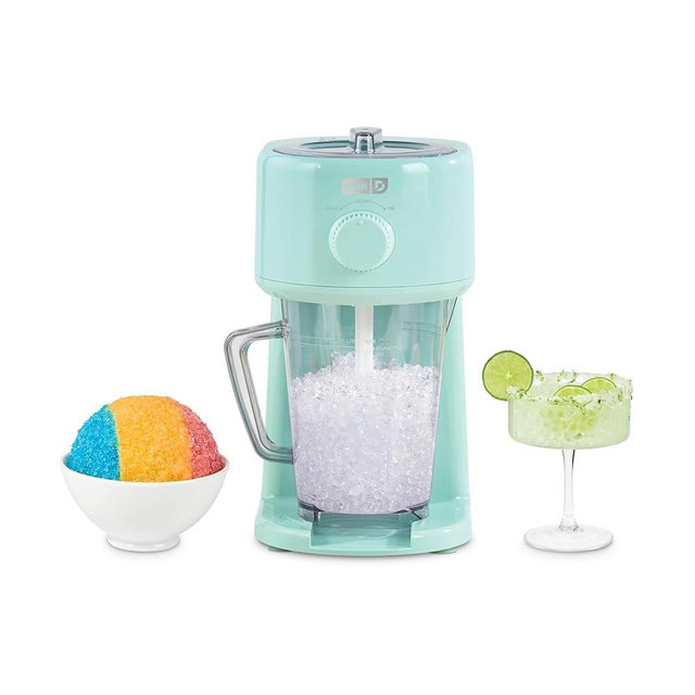 Dash Deluxe Shaved Ice & Slushie Maker with Serving Pitcher, 1L, Multi-Purpose Ice Shaver Machine for Homemade Shaved Ice, Snow Cones, Slushies, Cocktails & More - Aqua