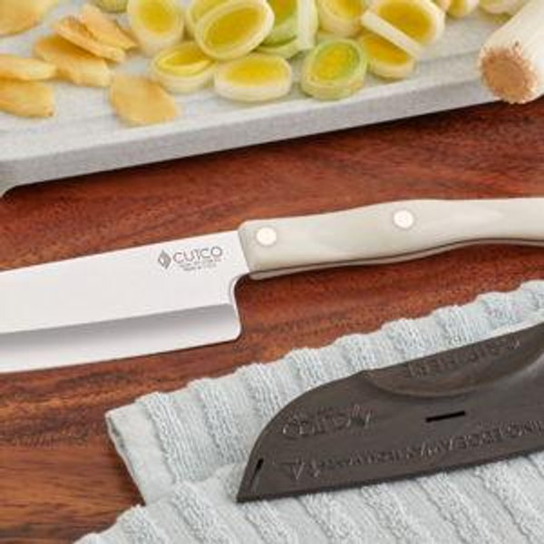 5" Petite Santoku with Sheath - Pearl
