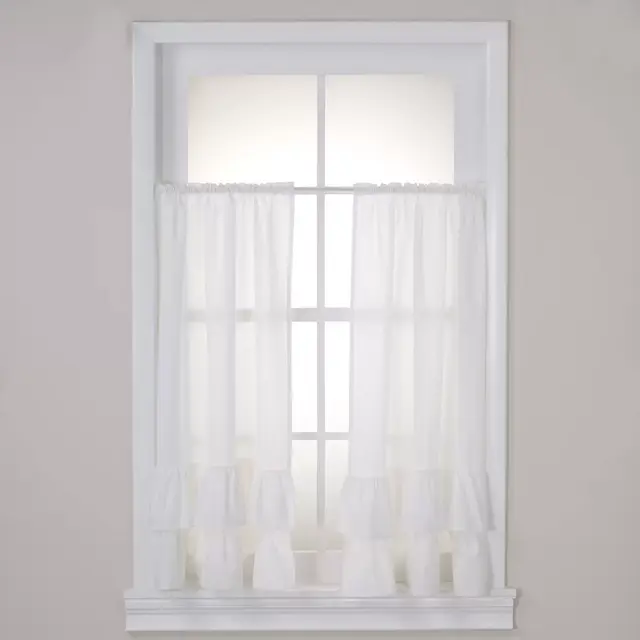 Wamsutta® Vintage Ruffle Tailored Window Panel Pair in White