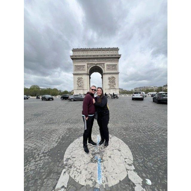 The Arc de Triomphe! Our first stop after our engagement!