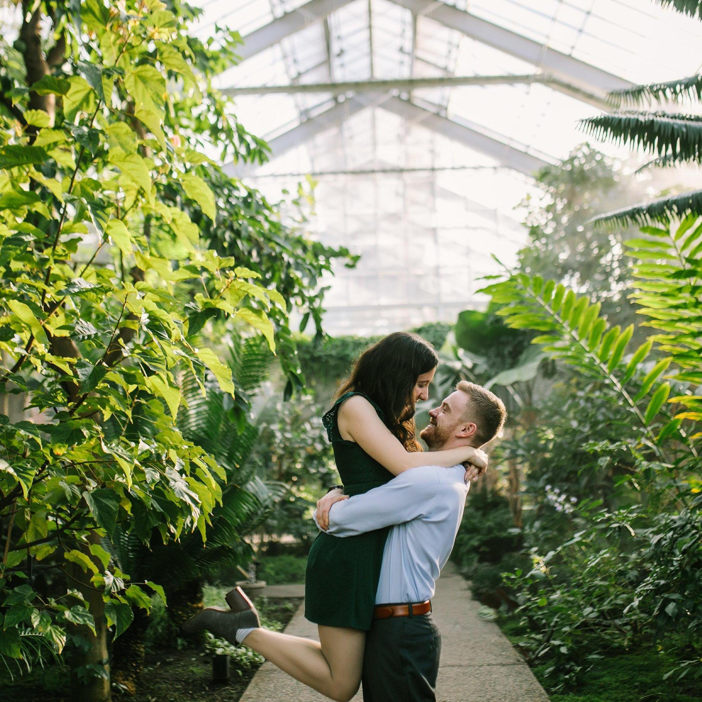 Engagement session at the U of M botanical gardens