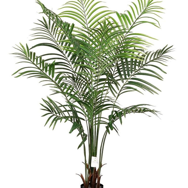 Leflos Artificial Palm Tree Indoor 4.5ft, Small Faux Dypsis Lutescens Palm Tree with 13 Detachable Trunks, Tropical Fake Palm Tree Silk Areca Palm Plant in Pot, Nice Home Decor