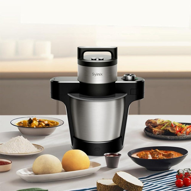 Syinix Swallow Maker Eco Semi Automatic, Food Processor, Food maker, Fufu Machine for African Food Swallow Mixer for Fufu, Banku, Ugali Amala, Semolina, Mashed Potatoes and Pounded Yam with Non-Stick
