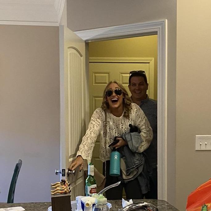 Just when Nat thought the surprises of the day were over, we walked into a house full of our friends & family waiting to celebrate.