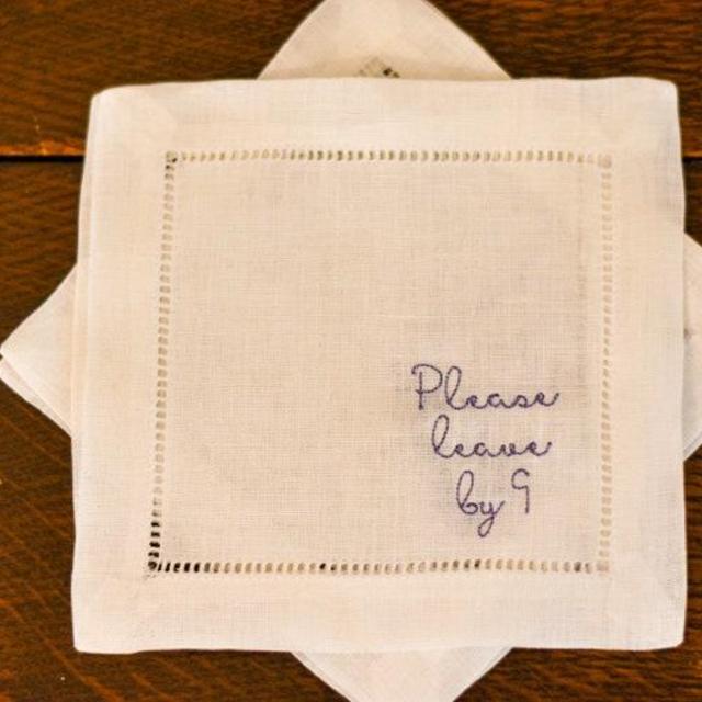 Please Leave by 9 Linen Cocktail Napkin