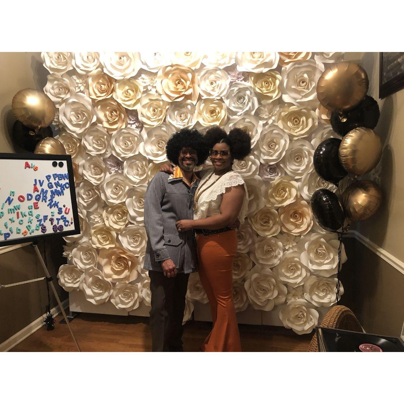 The infamous 70s party. Bell bottoms. Disco balls. Attitude turned all the way up. Shout out to Rick James, wink wink. If you know, you know.