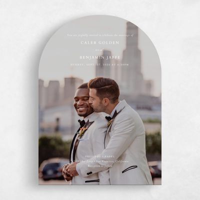 White Arch Wedding Invitation - Portree Photo
