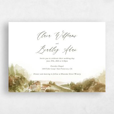 Dijon, Brown Wedding Invitation - Hillpine Landscape