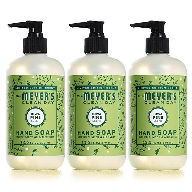 Mrs. Meyer's Clean Day Liquid Hand Soap, Cruelty Free and Biodegradable Hand Wash Formula Made with Essential Oils, Limited Edition Iowa Pine Scent, 12.5 oz Bottle - Pack of 3