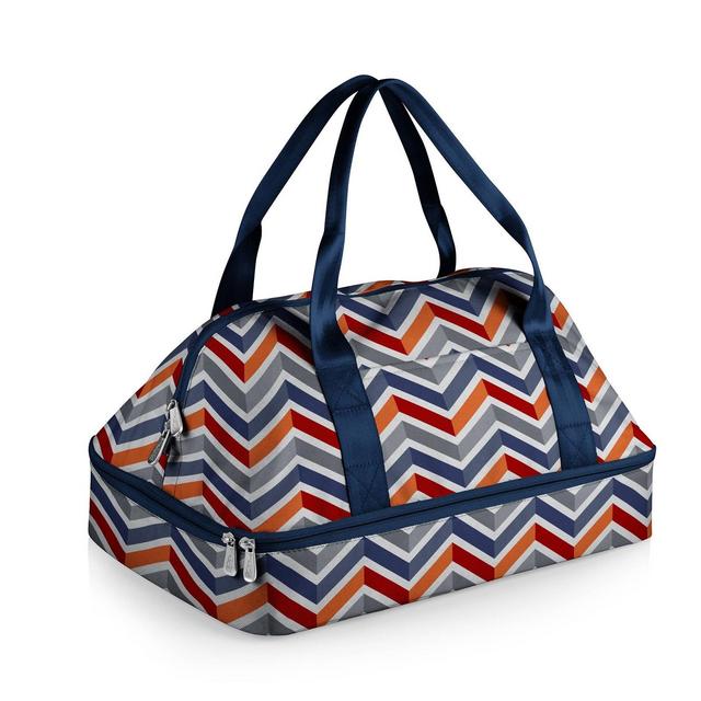 Picnic Time Potluck Casserole Tote Vibe Collection Dual Compartment Lunch Bag - Navy Blue/Orange