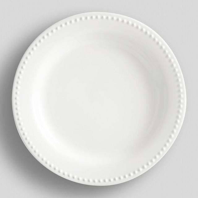 Emma Beaded Stoneware Dinner Plates, Set of 4 - White