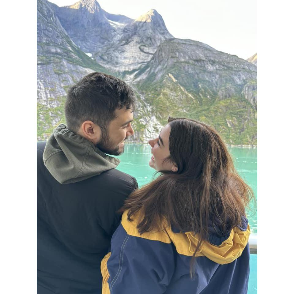 The morning of the proposal traveling through Glacier Bay