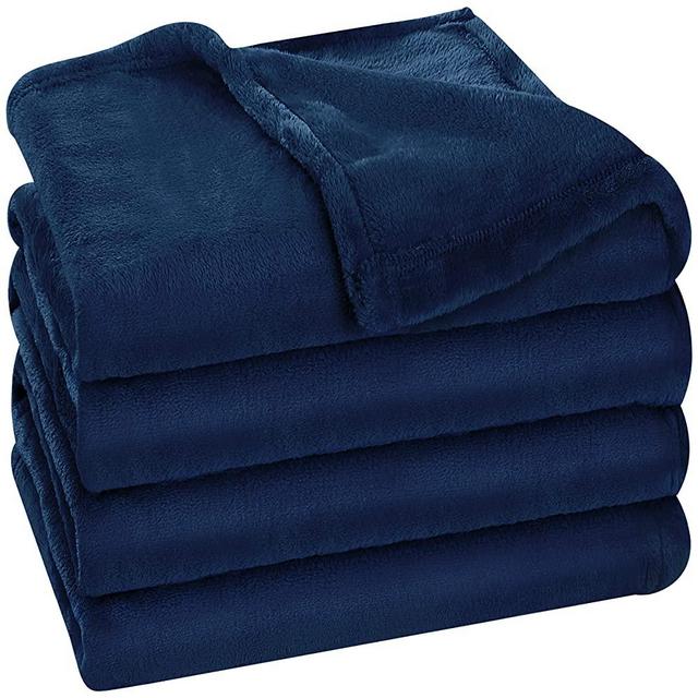 Utopia Bedding Fleece Blanket King Size Navy 300GSM Luxury Fuzzy Soft Anti-Static Microfiber Bed Blanket