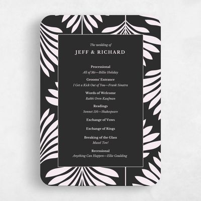 Black Rounded Wedding Program - Mantova