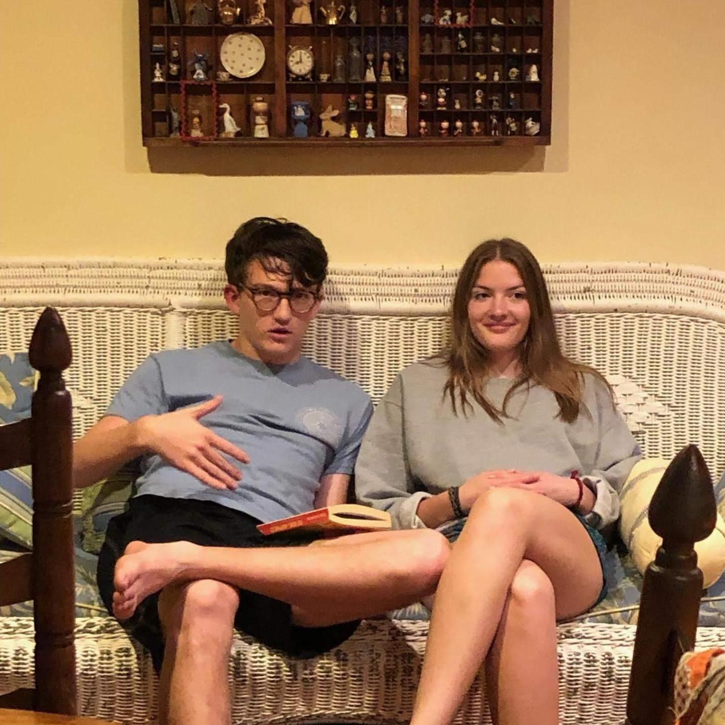 Caleb, arguing about something. This is Hannah's "I've heard this one before" face.