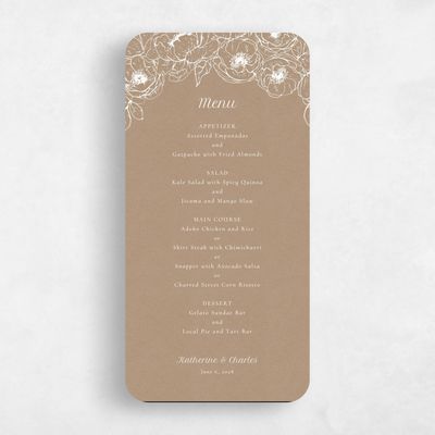 Yellow Rounded Wedding Menu - Rooftop