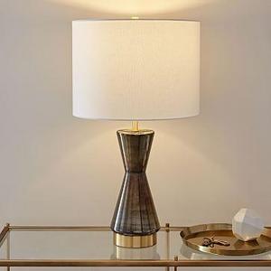 Metalized Glass Table Lamp + USB - Large (Gray)