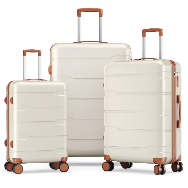 SUGIFT 3-Piece Hardside Luggage Set, ABS+PC Suitcases with Spinner Wheels, TSA Locks, YKK Zippers, Lightweight Travel Bags