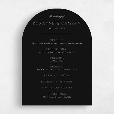 Black Arch Wedding Program - Zariah