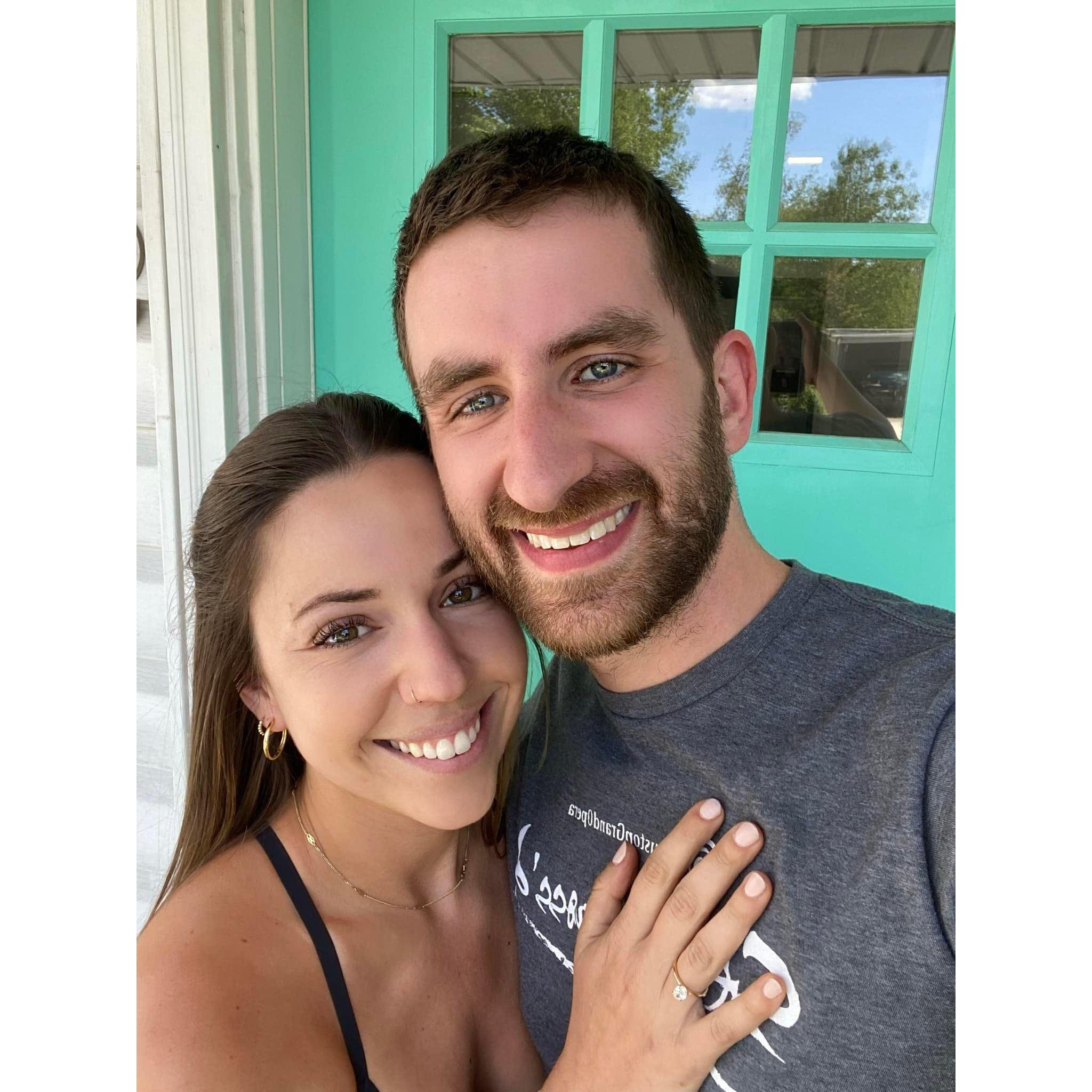 The day after we got engaged - still on cloud 9!