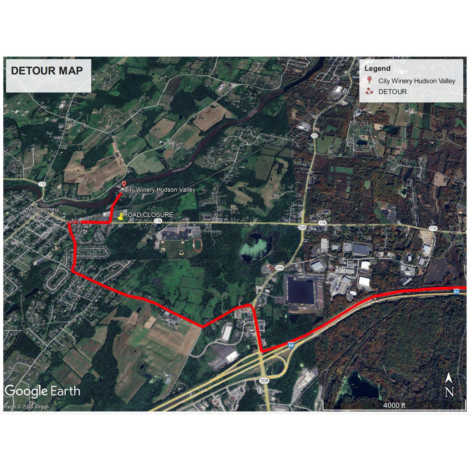 Detour Map - Rt 84