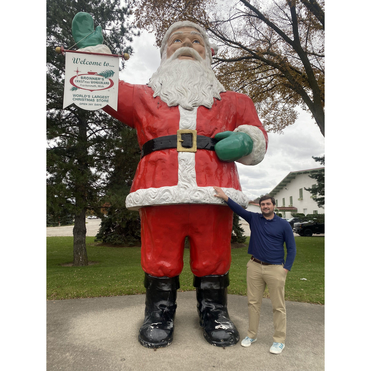 Frankenmuth with big Santa