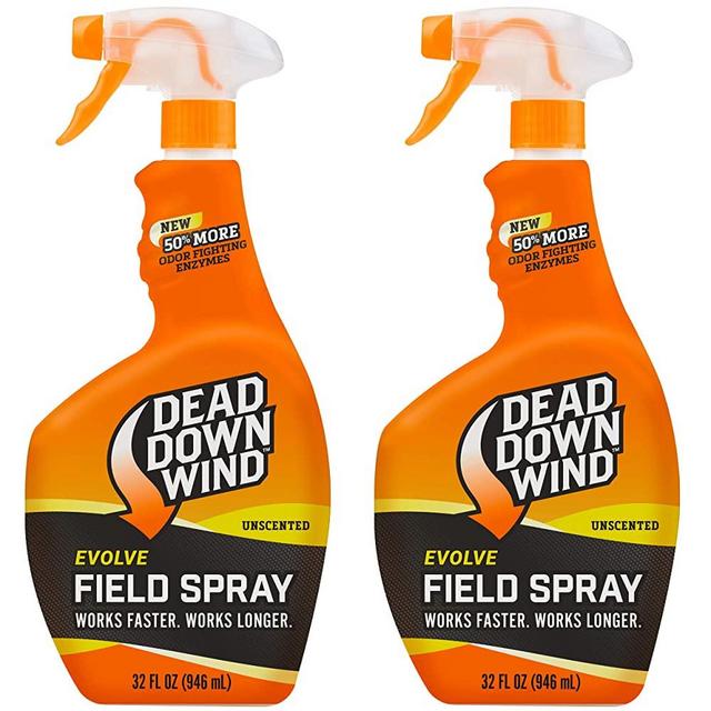 Dead Down Wind Evolve Field Spray | Unscented Hunting Spray for Hunting Accessories, Clothes, and Gear | Works On Broad Spectrum Scent | 32 oz, 2 Pack
