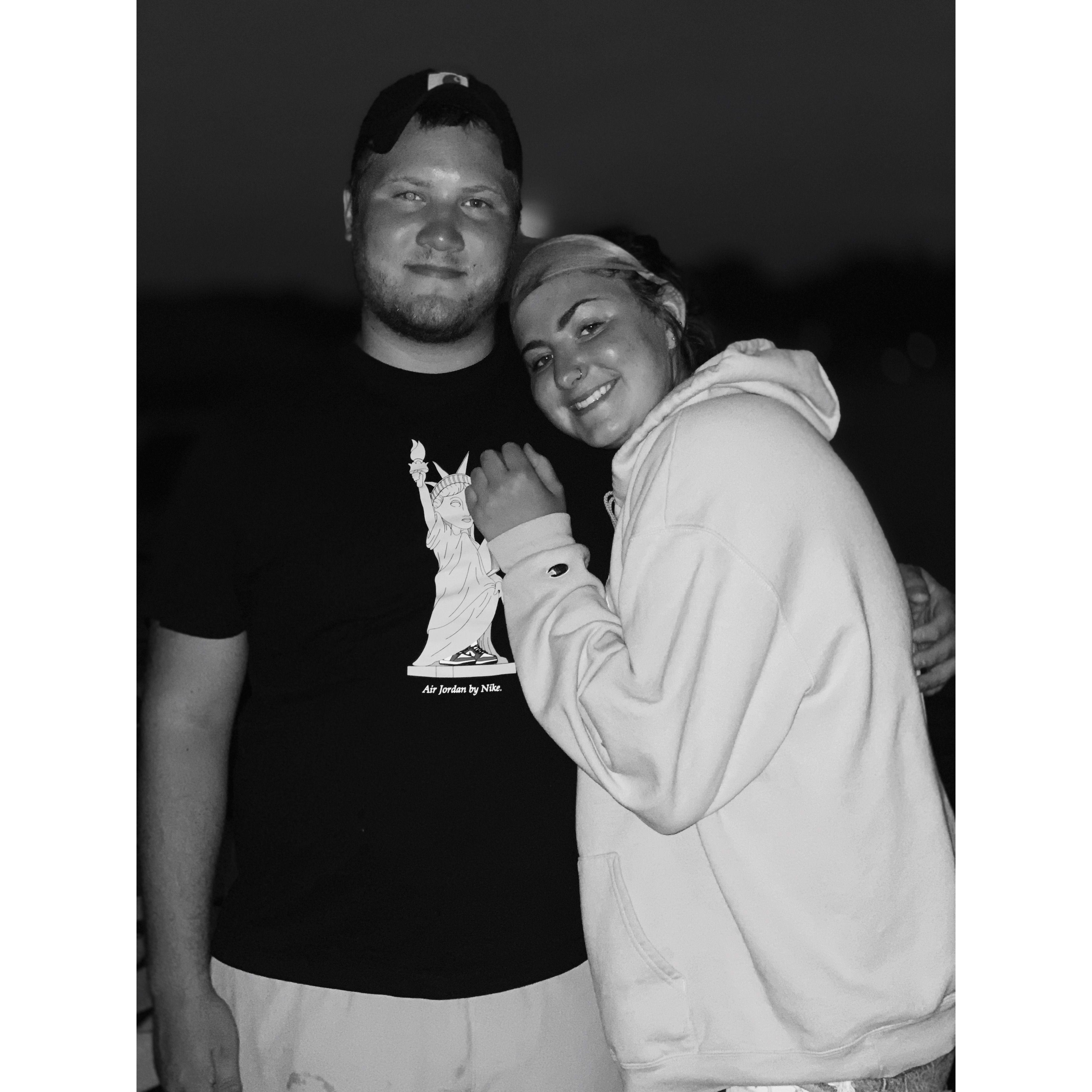 One of our first pictures together, in 2020, taken at Aunt Pam and Uncle Jim's cottage. One of our favorite places <3