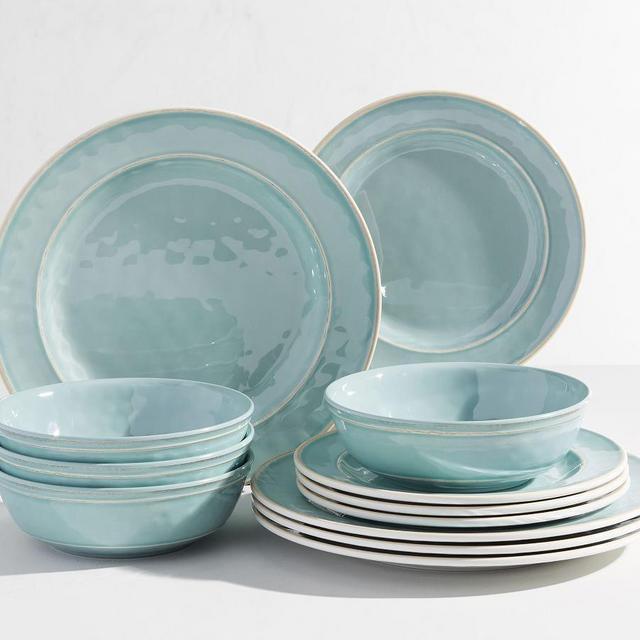 Cabana Melamine, 12 Piece Set - Turquoise