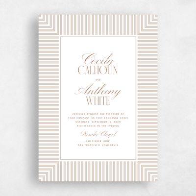 White Wedding Invitation - Connell Classic