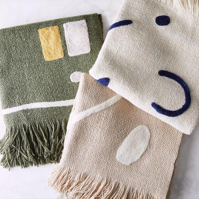 Handwoven Merino Wool Abstract Throw
