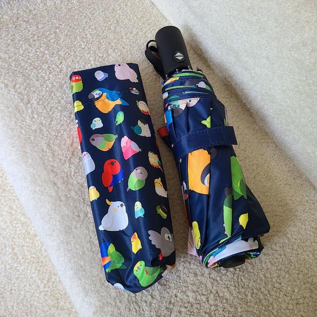 Bird Loafs (navy blue) Automatic UV Umbrella