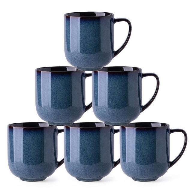 LERATIO 12OZ Ceramic Coffee Mugs Set of 6, Large Porcelain Coffee Cups With Large Handle For Latte,Cappuccino,Milk,Cocoa,|Dishwasher&Microwave Safe Mug Sets,Ideal for Man,Woman,Dad, Mom