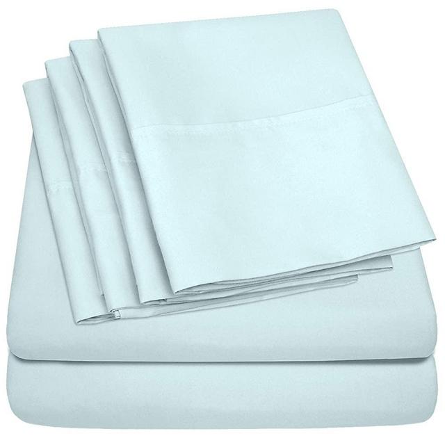 Sweet Home Collection King Size Bed Sheets-6 Piece 1500 Thread Count Fine Brushed Microfiber Deep Pocket Set-2 EXTRA PILLOW CASES, VALUE, Aqua