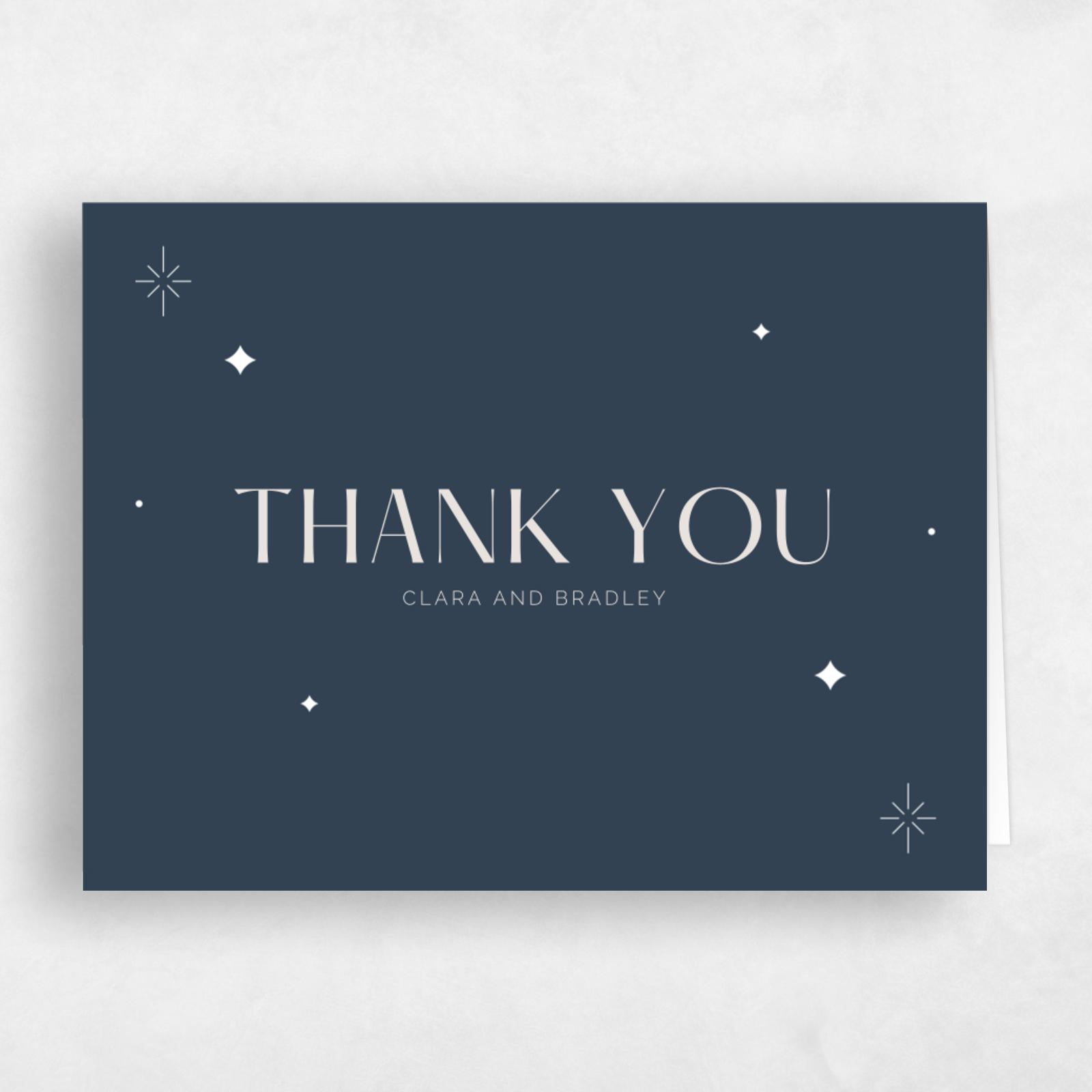 Adhara Landscape | Grayed Navy | Zola Thank You Cards