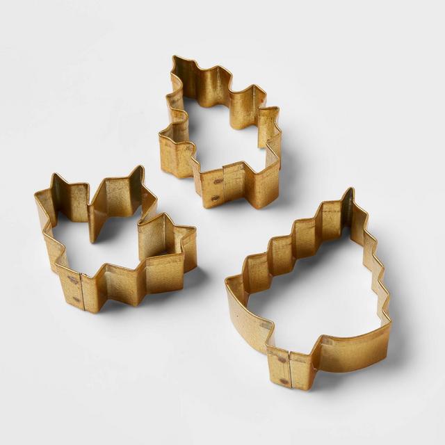 3pc Metal Leaves Cookie Cutter and Pie Press Set - Threshold™