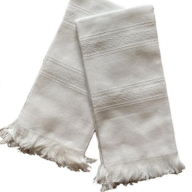 All Cotton Handwoven Towel in White