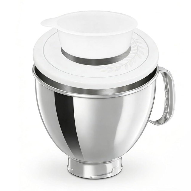 5 Quart Stainless Steel Mixing Bowl With Handle and Lid - Compatible with KitchenAid 4.5-5 QT Tilt-Head Stand Mixers (Classic & Artisan Series), Replacement Bowl for Models K45, K45SS, KSM150, KSM75